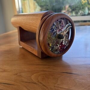 Vintage Double Viewer Artisan Kaleidoscope Fused Art Glass Wheel 11.5"